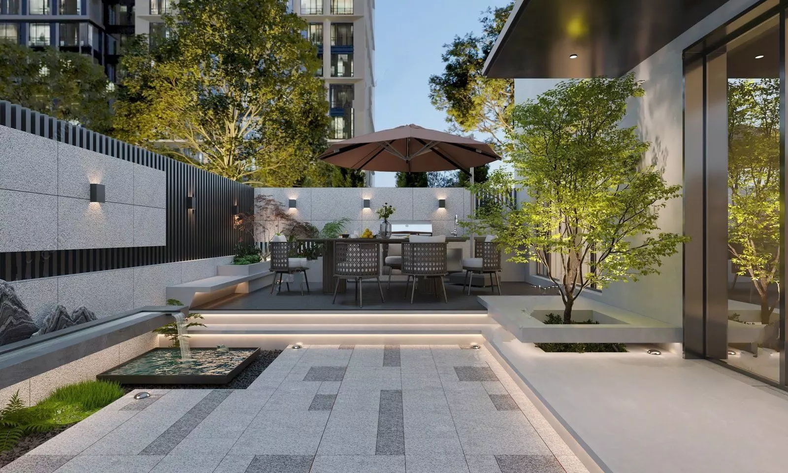 Modern Courtyard Garden 3D model