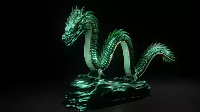 Emerald Dragon 3D Model