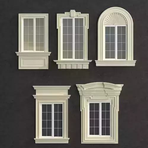 Windows in the style of modern classics 5 3d model