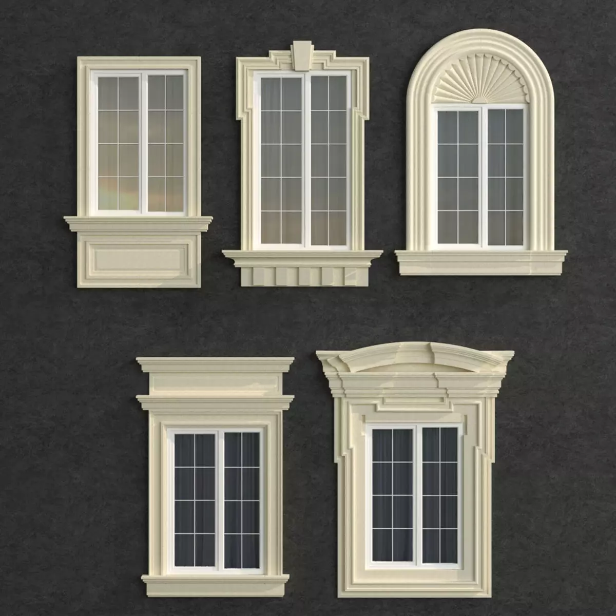 Windows in the style of modern classics 5 3d model 3D model_0