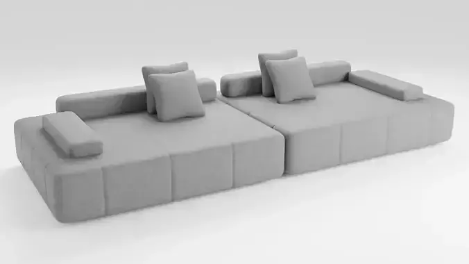 Fabric sofa in dark colors with a modular system