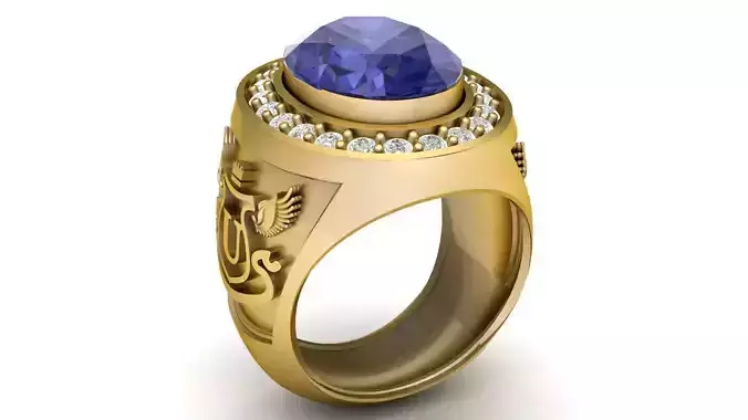 ALPHABETS U MEN RING 3DPRINTABLE MODEL