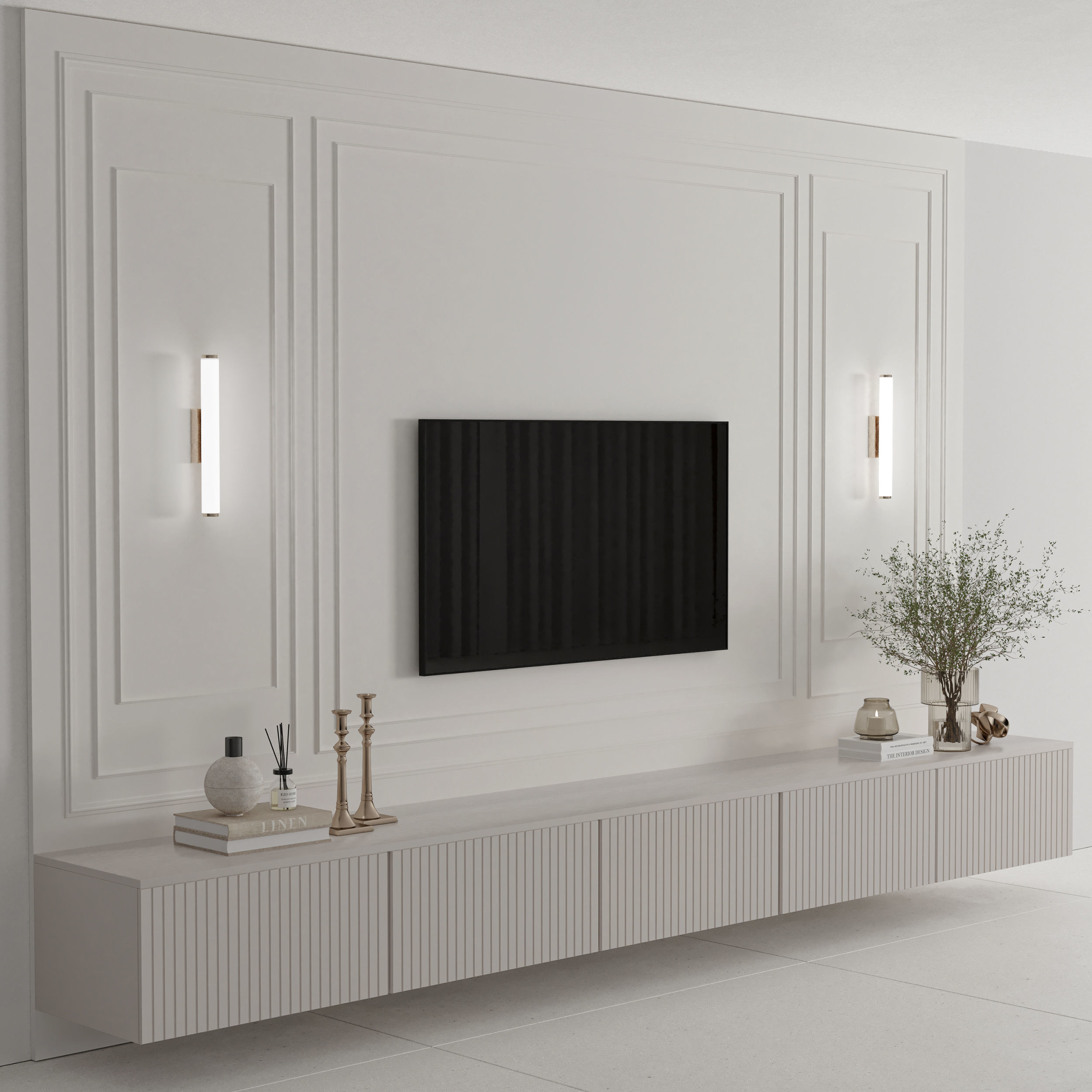 Tv Wall Set 10 3D model_1