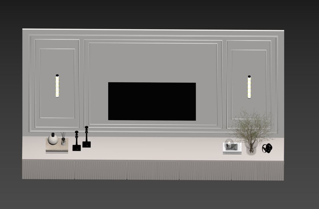 Tv Wall Set 10 3D model_8