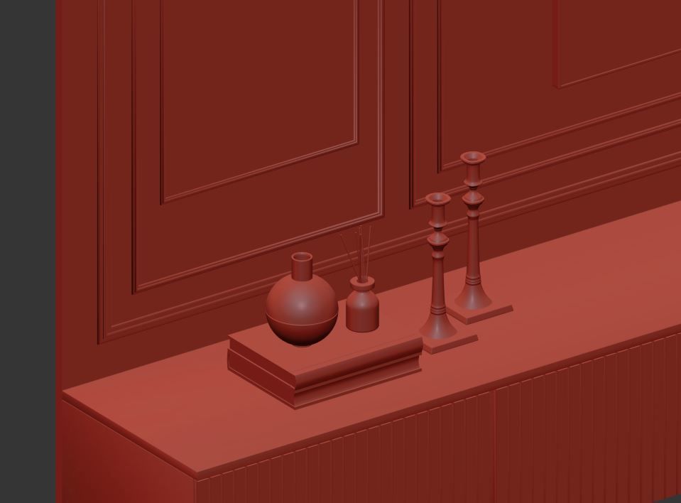 Tv Wall Set 10 3D model_20