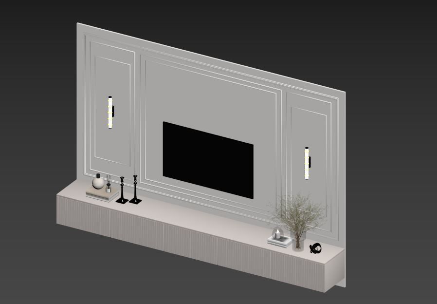 Tv Wall Set 10 3D model_7