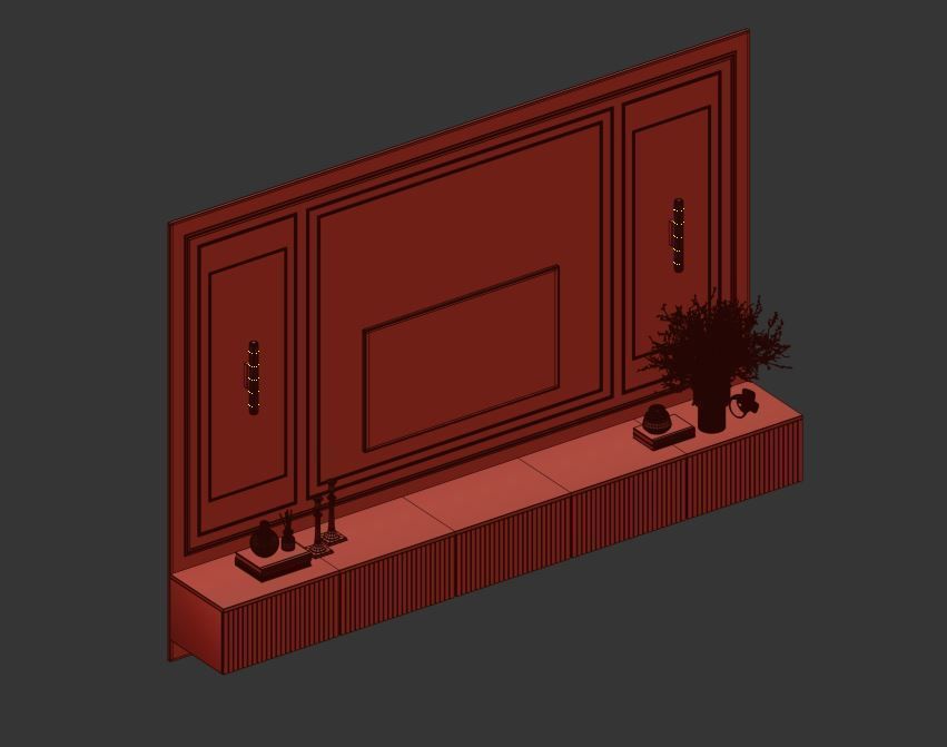 Tv Wall Set 10 3D model_16