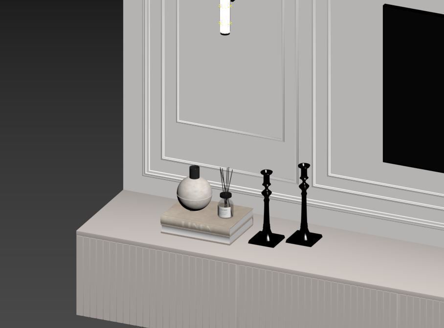 Tv Wall Set 10 3D model_11