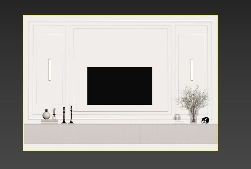 Tv Wall Set 10 3D model_6