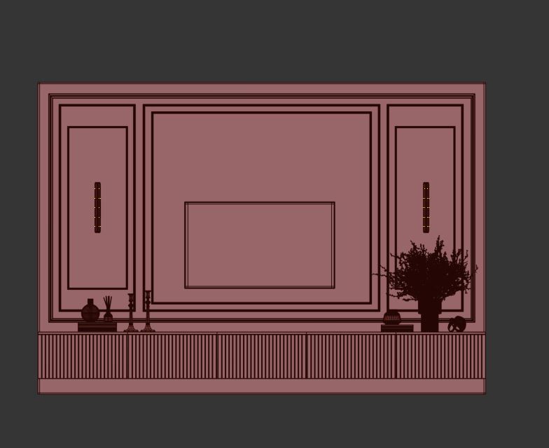 Tv Wall Set 10 3D model_14