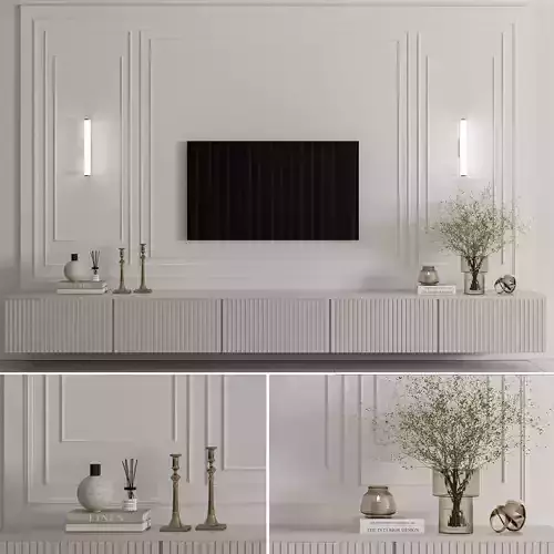 Tv Wall Set 10 3D model