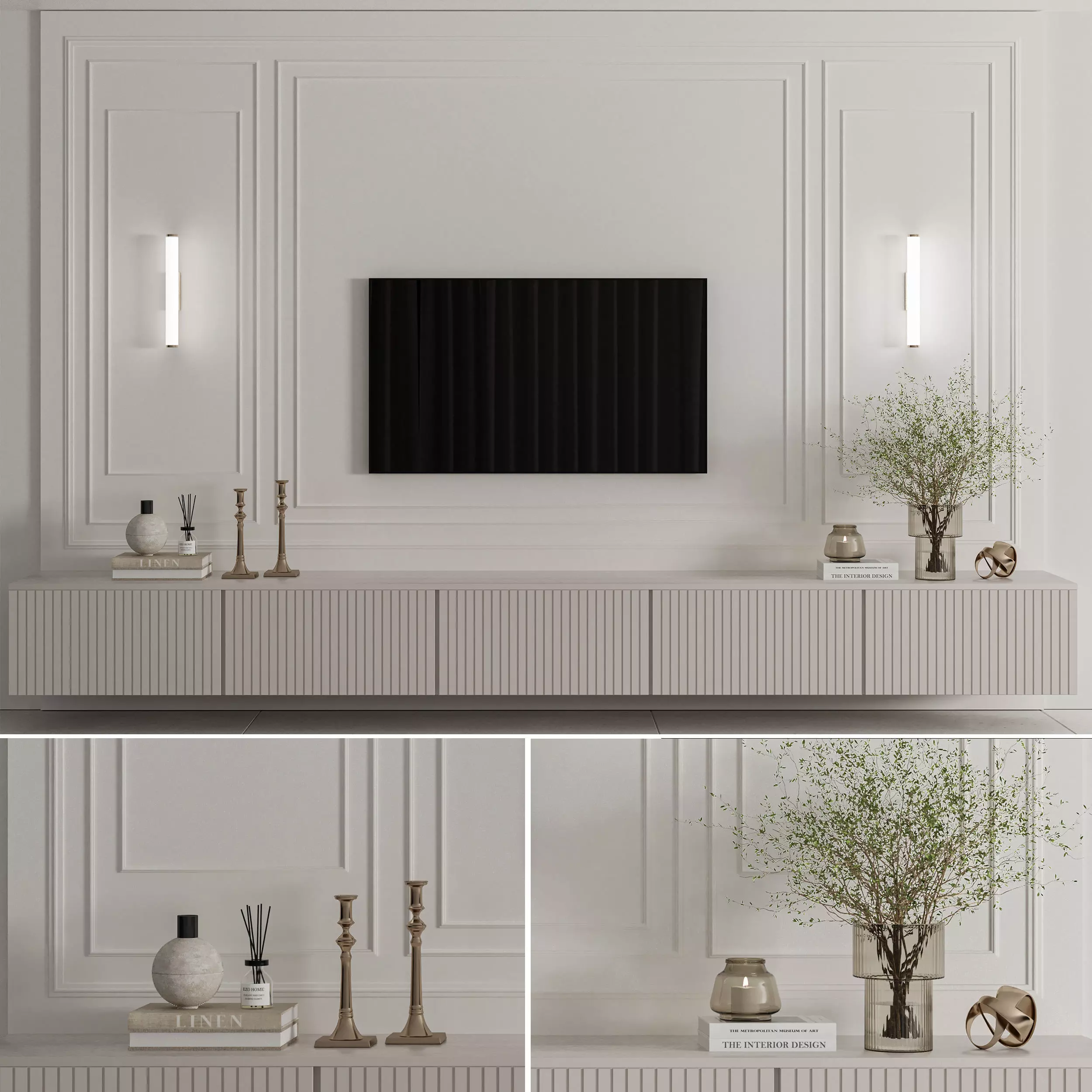 Tv Wall Set 10 3D model_0