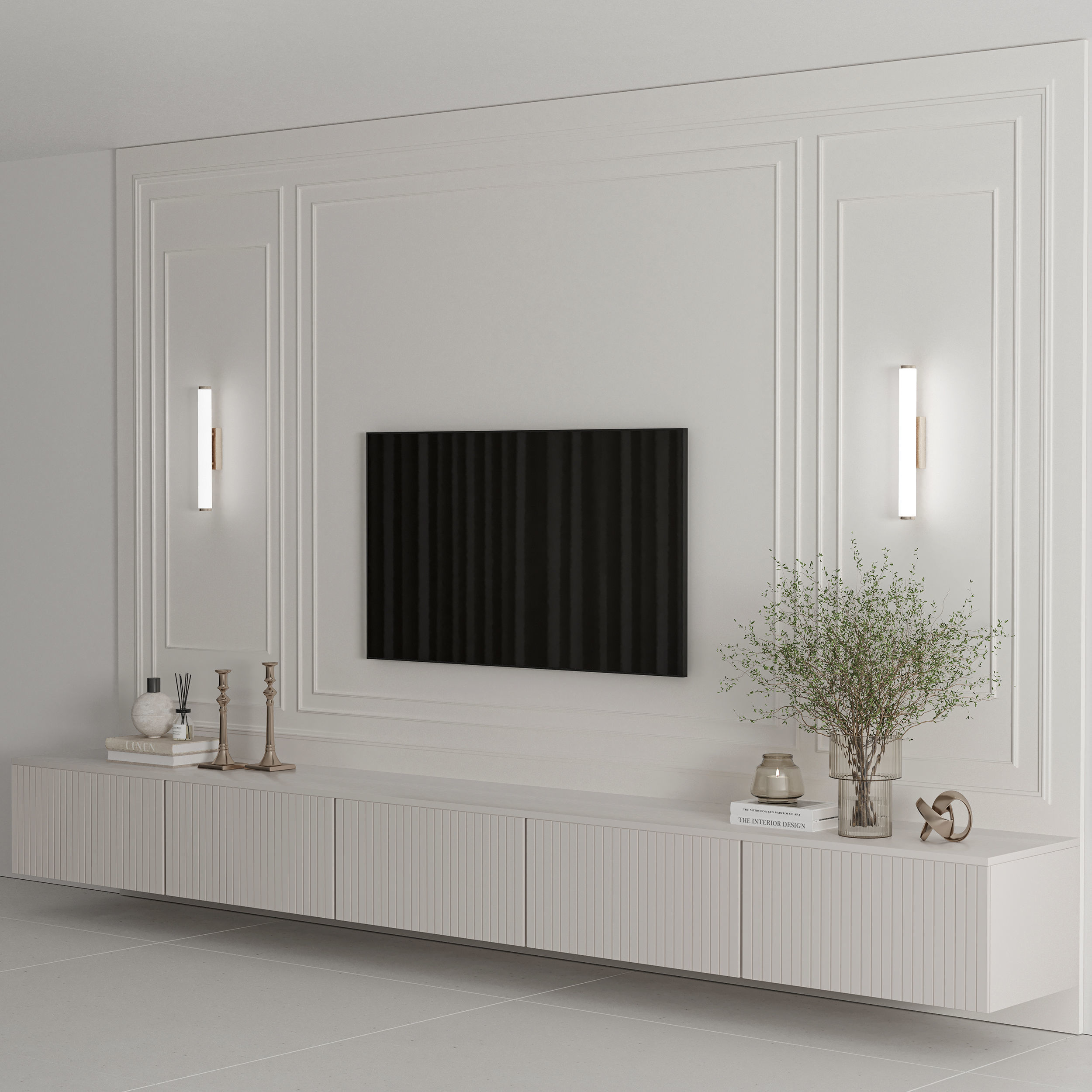 Tv Wall Set 10 3D model_2