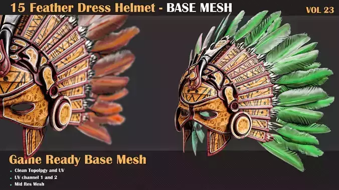 15 Feather Dress Helmet BASE MESH - VOL 23  
