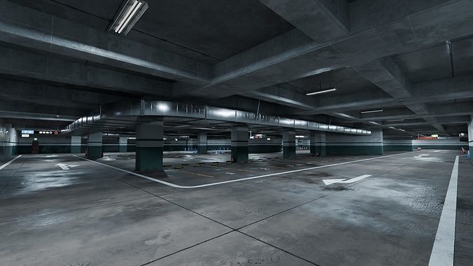 Parking Lot 3D model 7