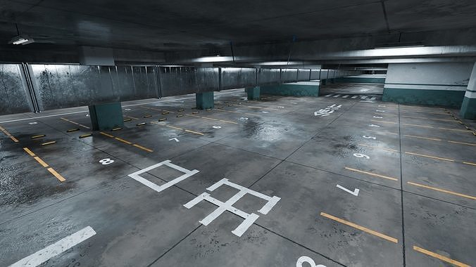 Parking Lot 3D model 4