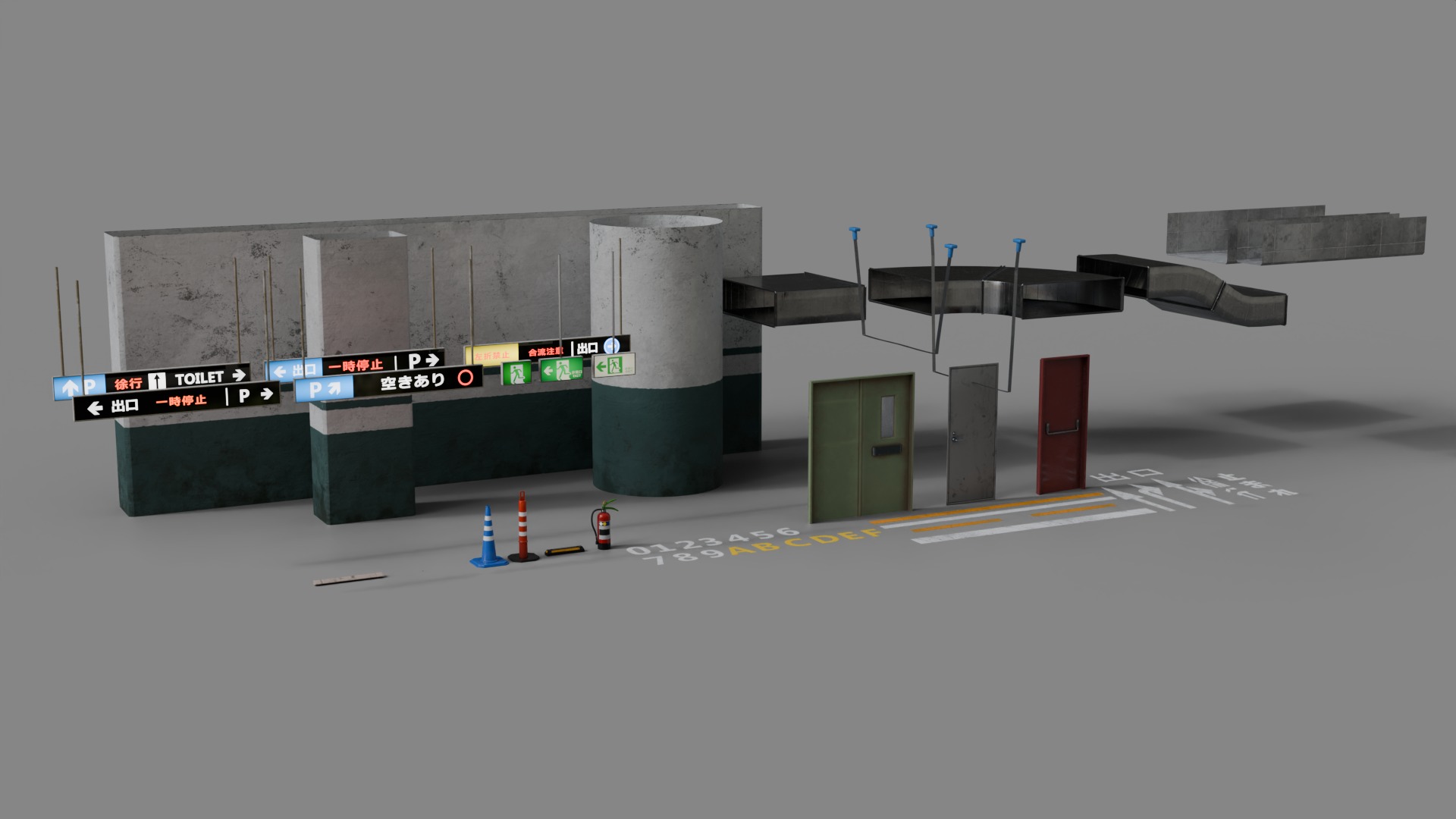 Parking Lot 3D model_9