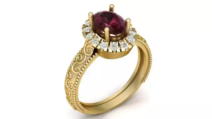 FASHION ENGAGEMENT RING 3D PRINTABLE MODEL