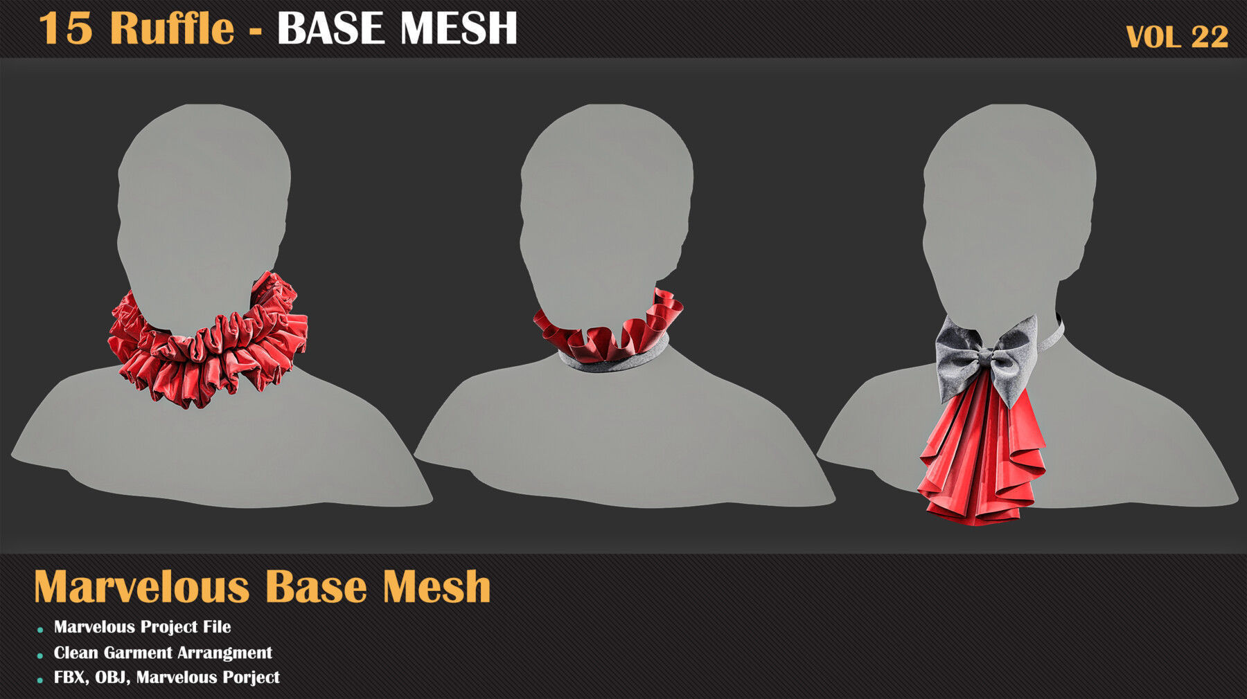 15 Ruffle BASE MESH - VOL 22 3D model_2