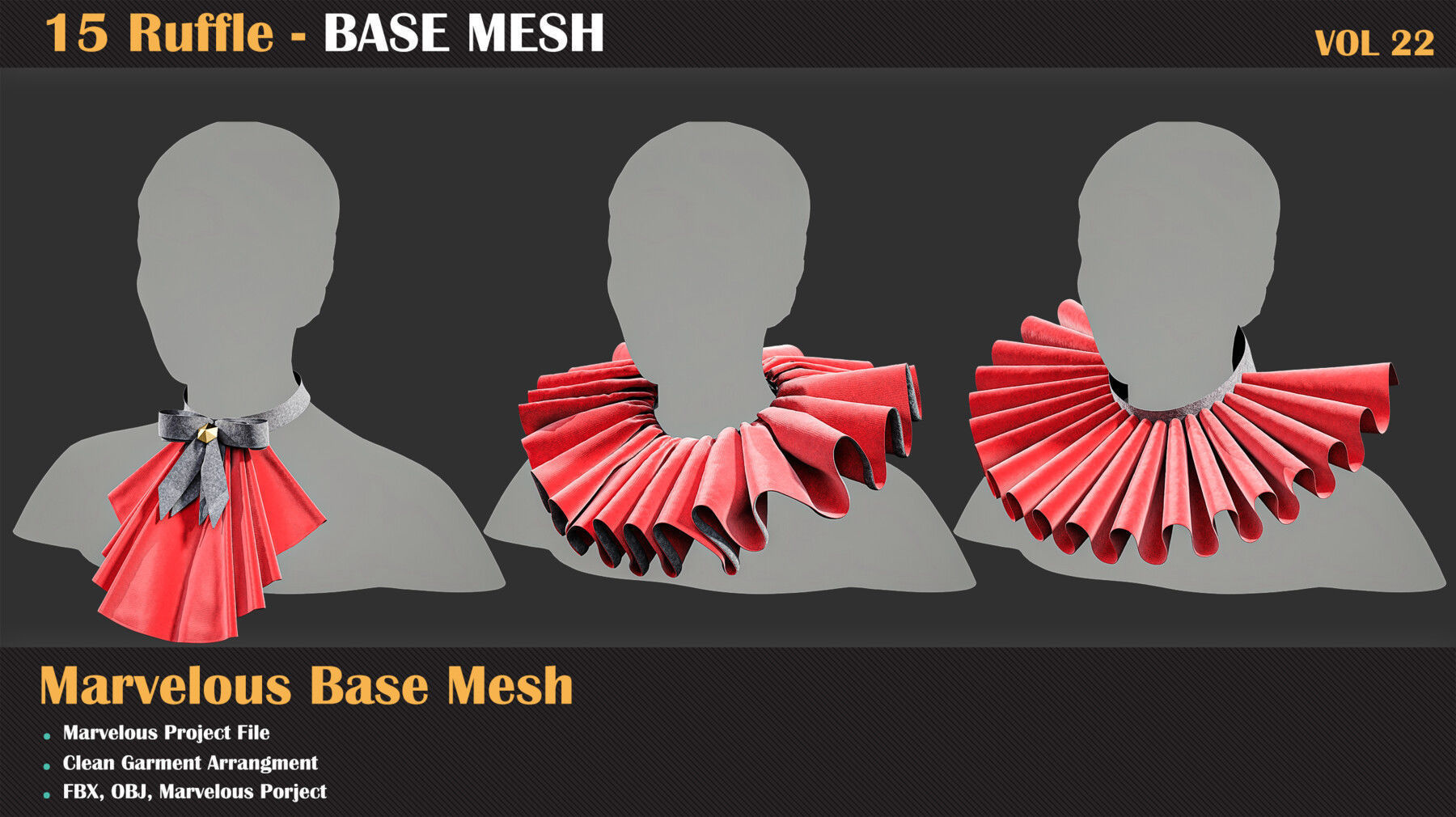 15 Ruffle BASE MESH - VOL 22 3D model_3