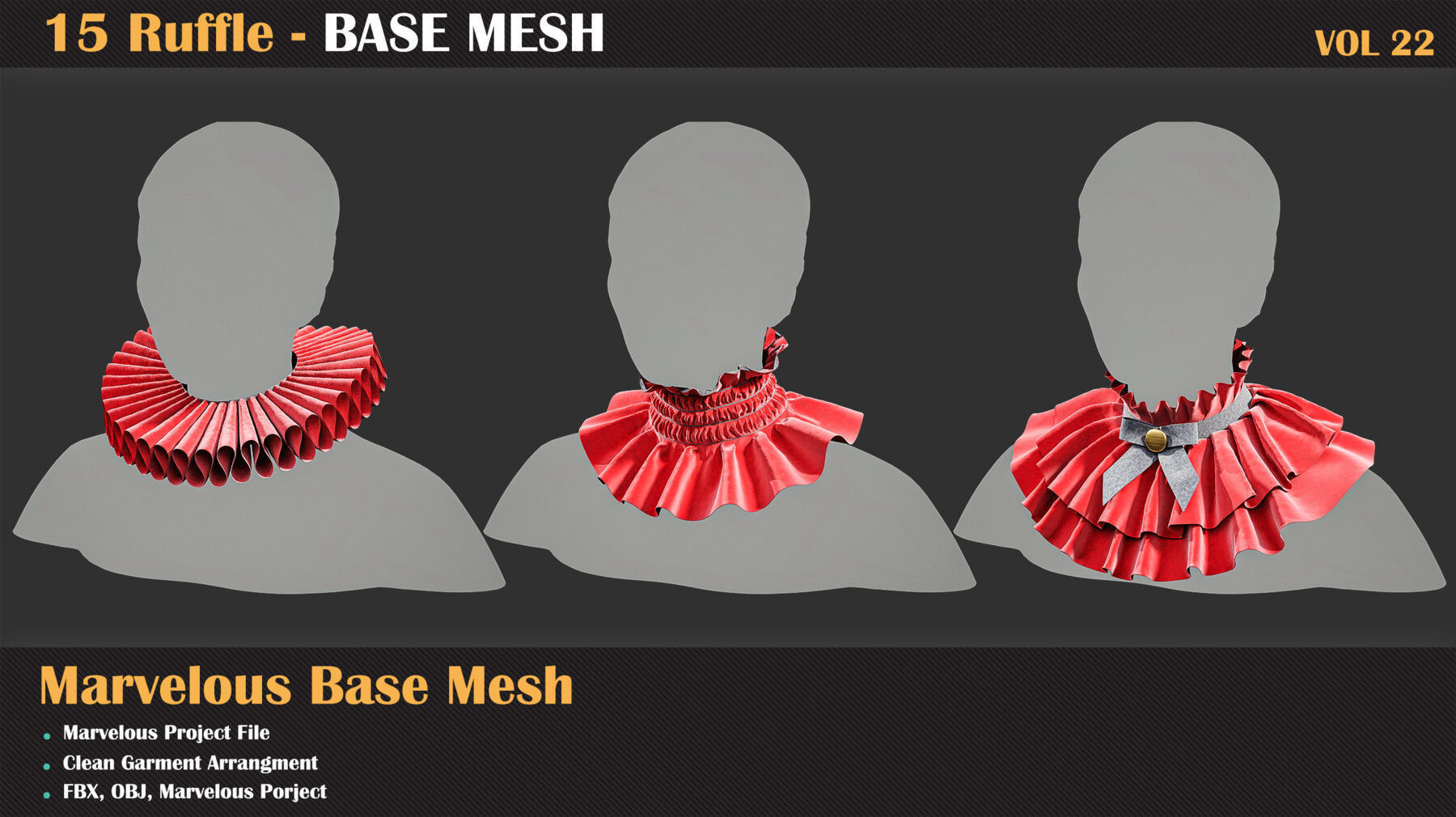 15 Ruffle BASE MESH - VOL 22 3D model_4