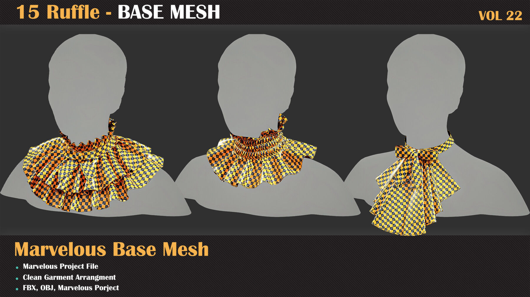 15 Ruffle BASE MESH - VOL 22 3D model_1