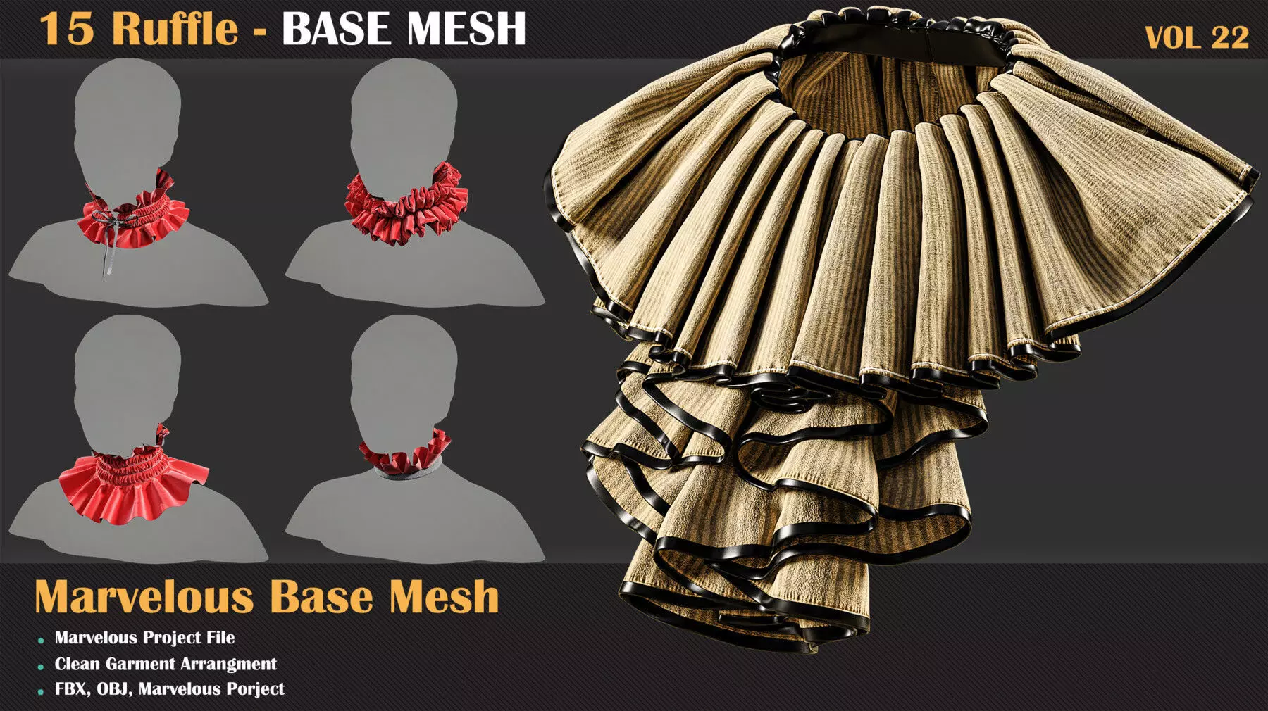 15 Ruffle BASE MESH - VOL 22 3D model_0