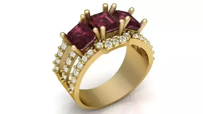 Hip Hop Men Fashion Ring 3d Pritable Model 3D print model