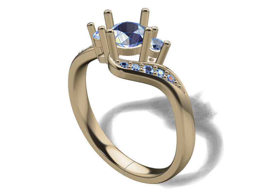 Ring solitare 3D print model_2