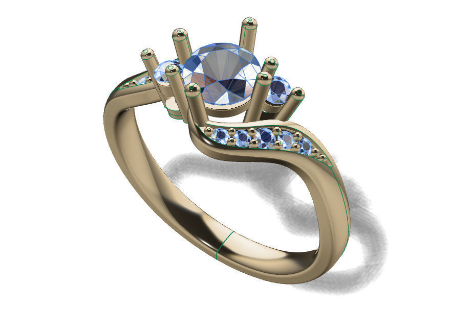 Ring solitare 3D print model_4