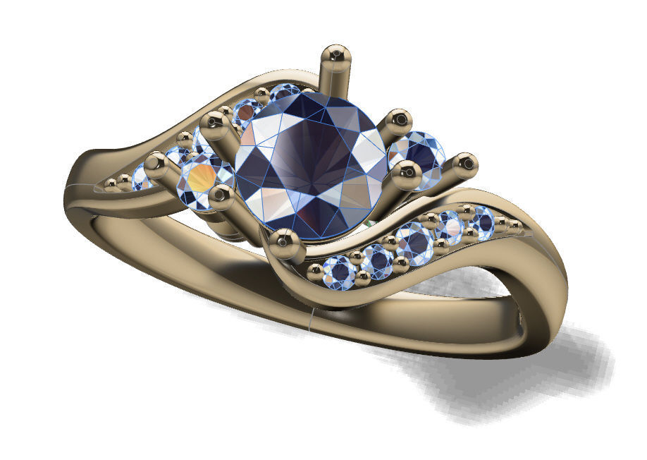 Ring solitare 3D print model_3