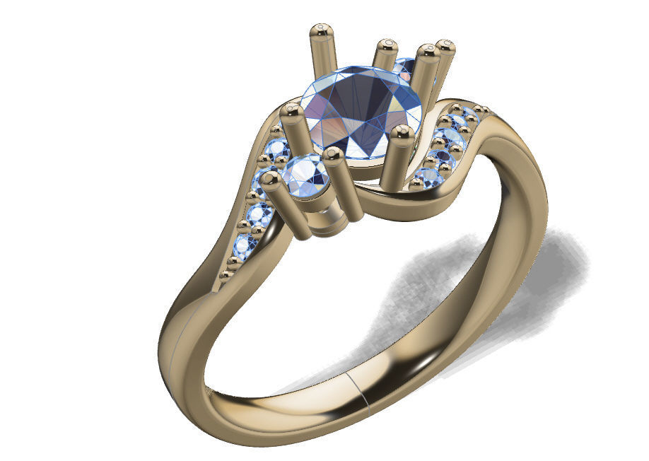 Ring solitare 3D print model_1