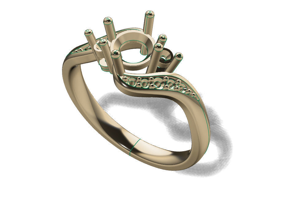 Ring solitare 3D print model_5