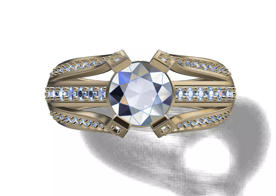 Ring solitare 3D print model_0