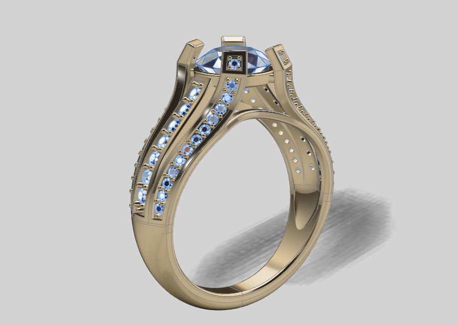 Ring solitare 3D print model_3