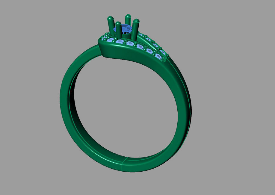 Ring solitare 3D print model_4