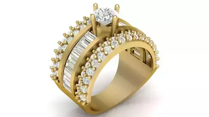 FASHION HIP HOP DIAMOND RING 3D PRINTABLE MODEL