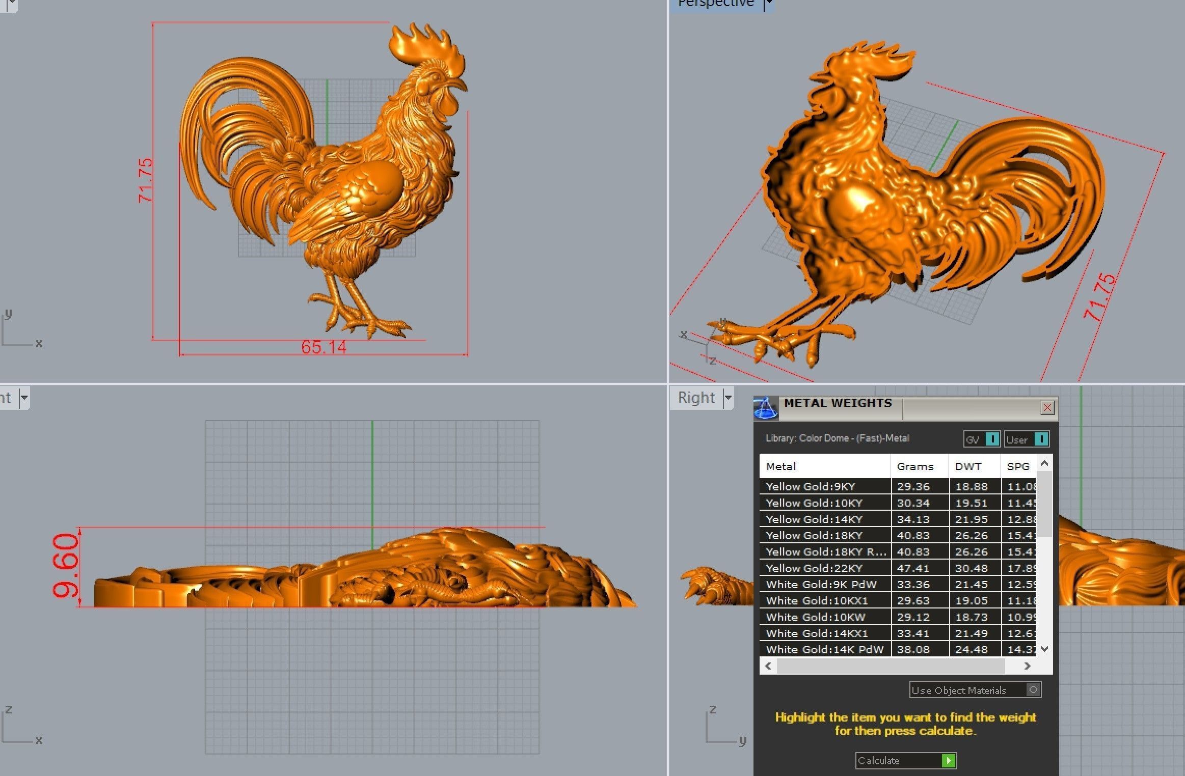 Rooster reliefs 2 3D print model_6