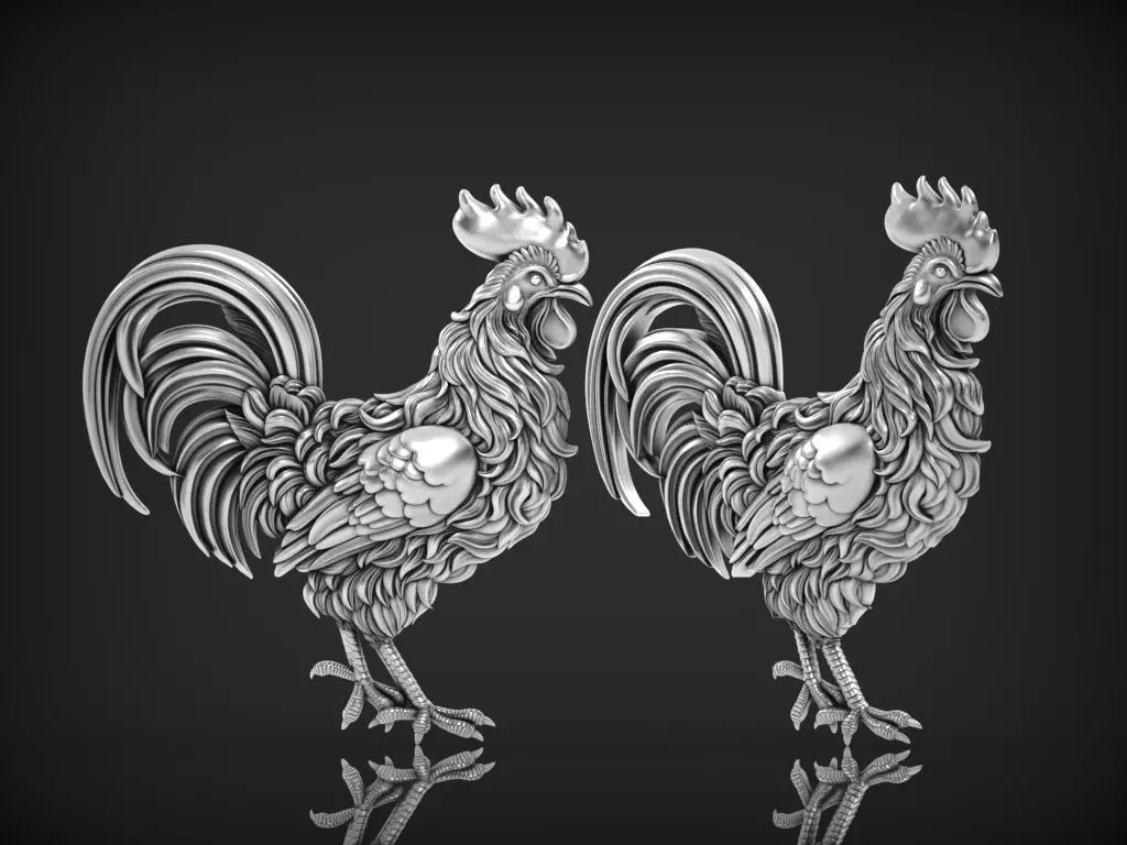 Rooster reliefs 2 3D print model_0