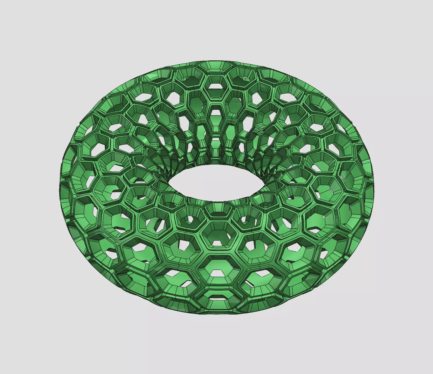 3D Printable hexagonal patterned Doughnut 3D print model