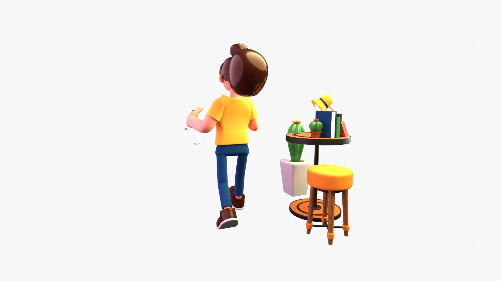 Woman doing online bill payment 3D model_8