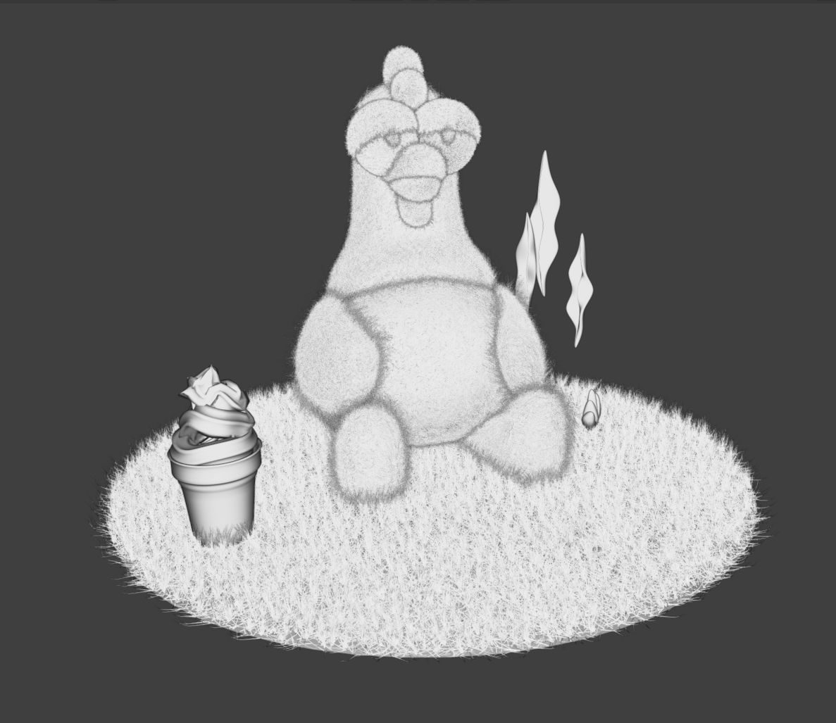 Chicken toy Blender  3D model_2