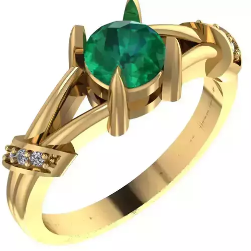 Woman gold ring with diamond