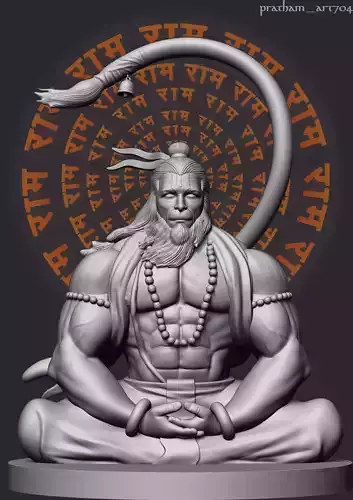 Meditating Hanuman ji 3D print model