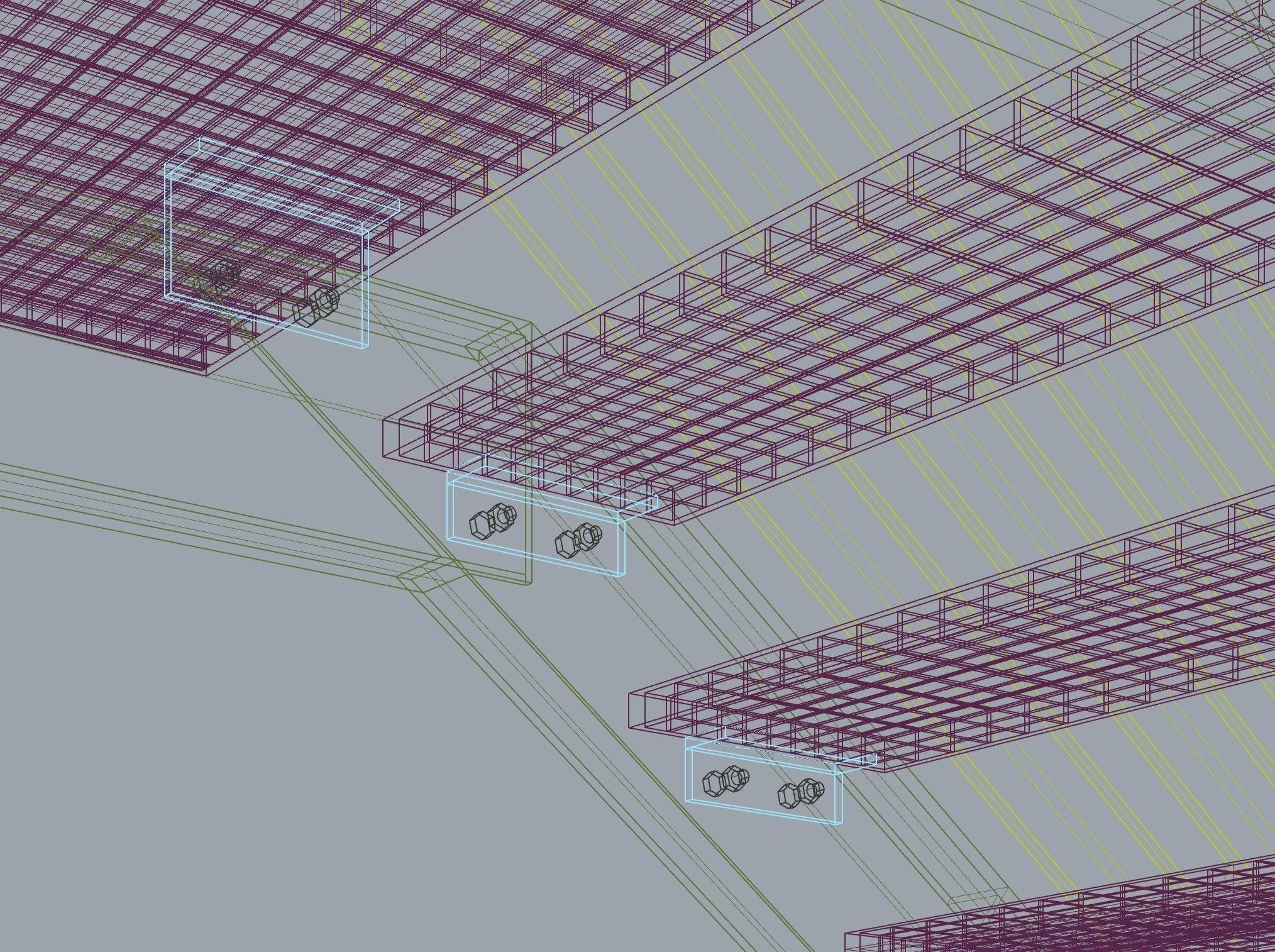 Steel Grating Stairs 3D model_8