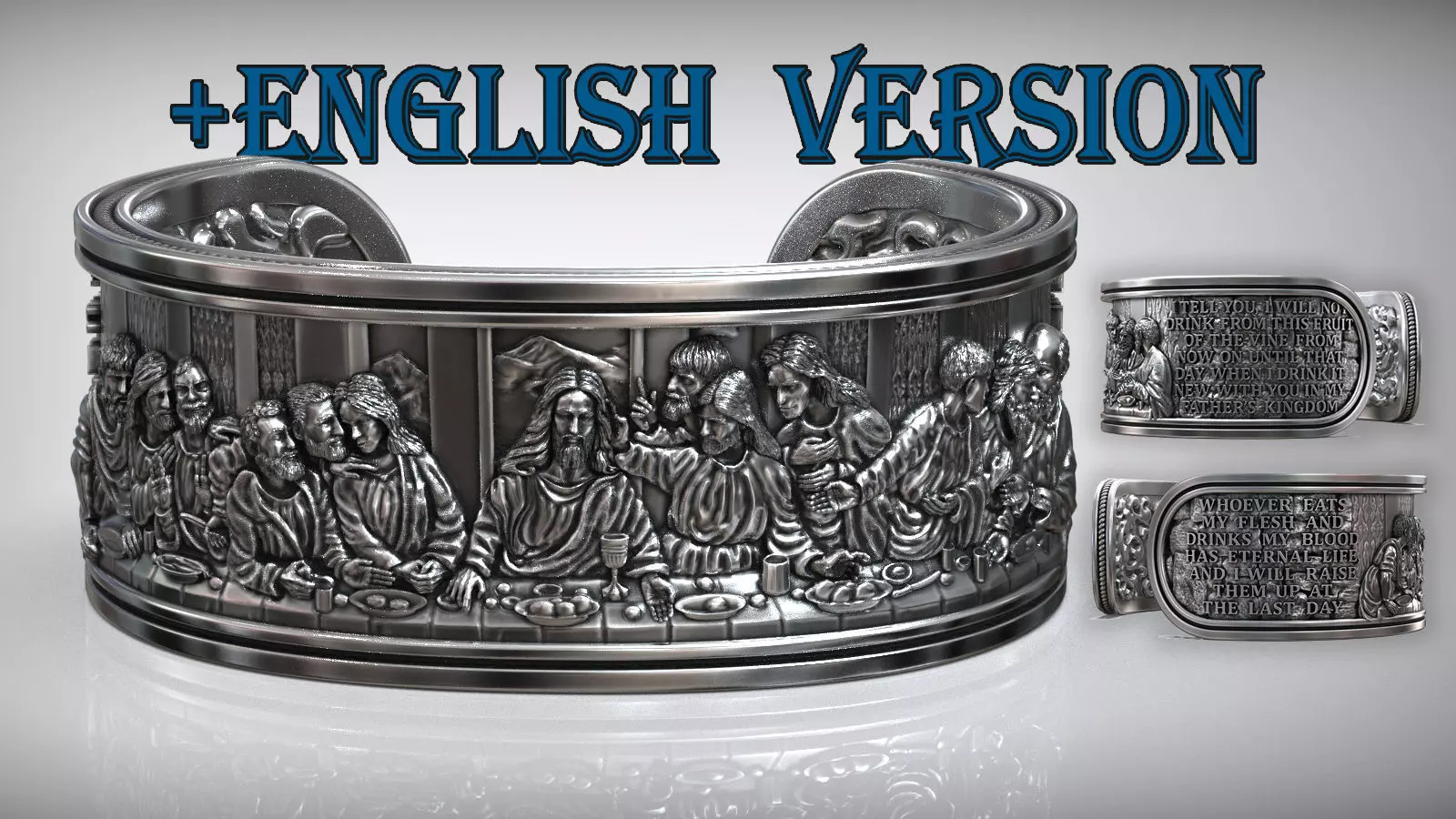 The Last Supper Leonardo Da Vinci Bangle Christian Bracelet 3D print model