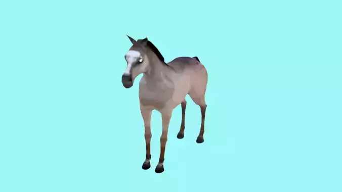 lowpoly horse 3D model