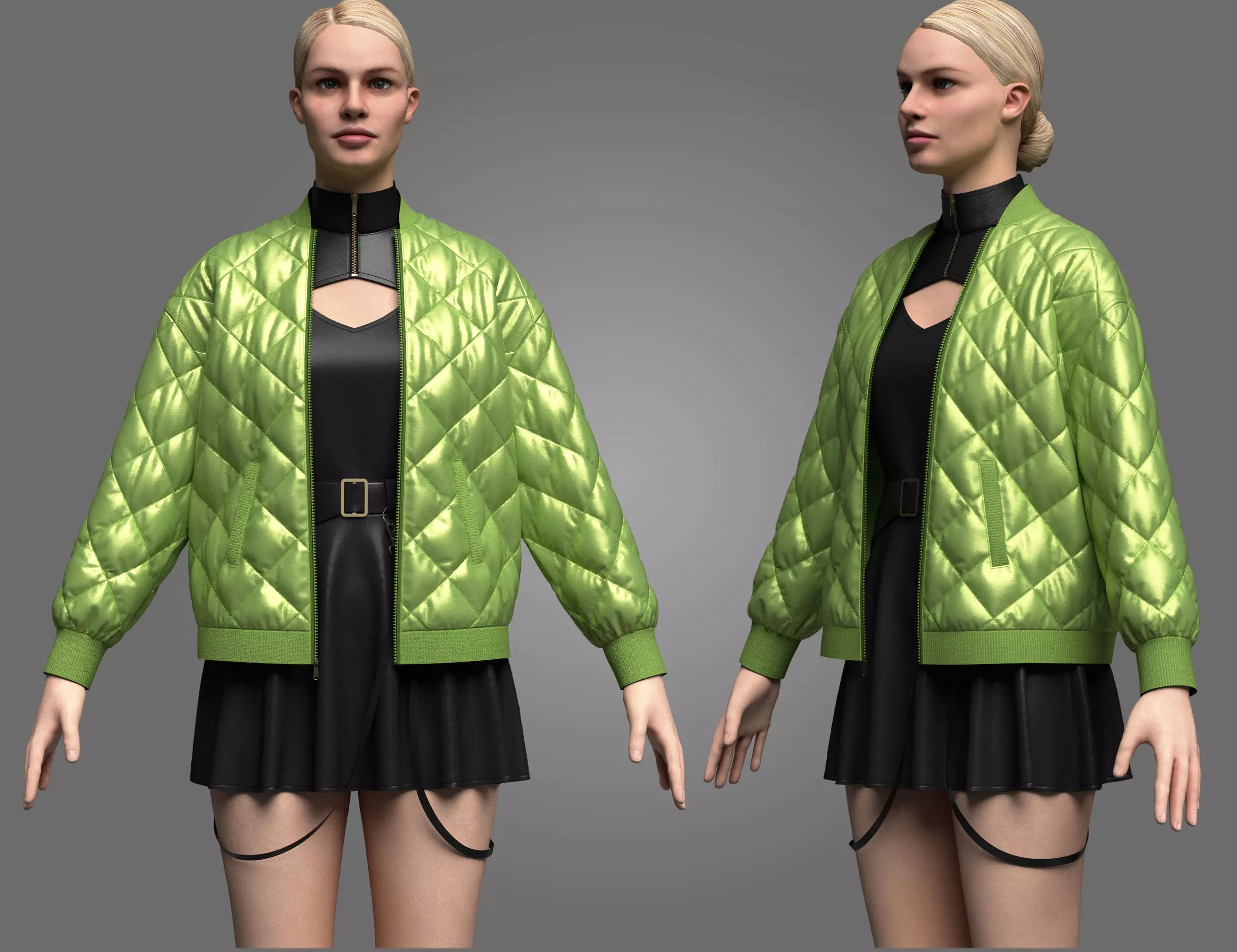 Dress And Puffer Jacket 3D model