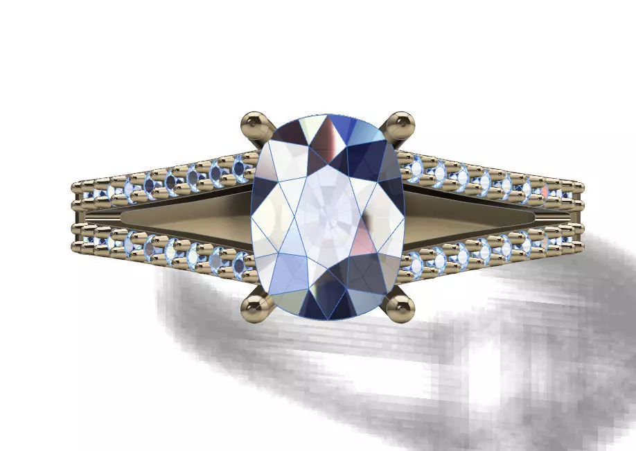 Ring solitare 3D print model_0