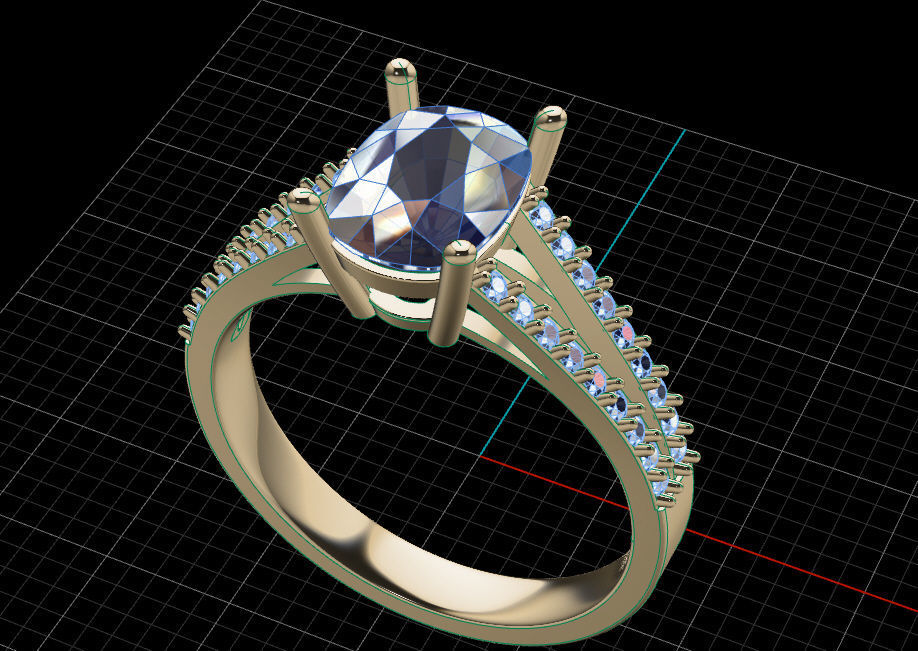 Ring solitare 3D print model_10
